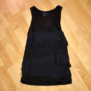 Black paneled fringe Banana Republic top